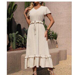 SHEIN Clasi Solid Color Ruffled High Waist Dress Size 12XL